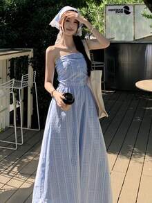 Women Long Dresses - Blue - View 10
