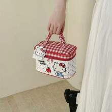 SANRIO 官方授權三麗鷗系列紅蘋果 Hello Kitty 化妝包，可愛刺繡圖案，精湛工藝，大容量收納袋，多款可選 - 查看 7