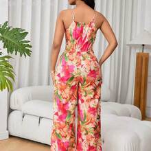 Fengyu Women's Clothing Store  Mono de verano estampado con flores sin mangas para vacaciones de mujer - Multicolor - Ver 3