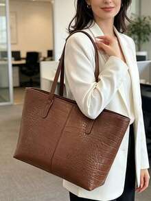 Nueva llegada Bolso de hombro versátil de mujer con patrón gráfico de lujo - Café - Ver 10