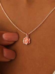 1pc Cubic Zirconia Necklace Pendant, Suitable For Teenage Girls Daily Decoration, Party Wear, Birthday Gift - 7# - View 3