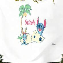 迪士尼 Lilo & Stitch 島嶼風情美學掛毯，可愛夏季壁掛，柔軟布料背景，適用於臥室、派對與攝影 - 0 - 查看 3