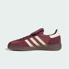 Adidas 三葉草女鞋撞色翻蓋德訓鞋絨面復古板鞋 - 酒紅色 - 查看 6