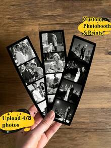 1 pieza/3 piezas/6 piezas Tira de fotos personalizada, Tira de cabina fotográfica personalizada, Tira de película, Impresiones de cabina fotográfica personalizadas, Impresiones de cabina fotográfica personalizadas, Tarjetas de cabina fotográfica para bodas, Marco de tira de cabina fotográfica, Pequeño regalo para guardar la fecha, Regalo del Día de San Valentín para aniversarios, Día de la Madre, Cumpleaños, Bodas, Día del Padre, Inauguración de la casa, Escuela - Multicolor - Ver 5
