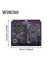 MGM Set Alat Tulis Resmi Wednesday Addams Nevermore Academy Crypt, Termasuk Kotak Pensil, Buku Catatan, Penggaris, Pensil, dan Penghapus, Desain Gaya Gotik Gelap, Cocok untuk Pembelajaran Siswa dan Koleksi Penggemar, Hadiah Ideal untuk Kembali ke Sekolah dan Penggunaan Sehari-hari - A - View 4