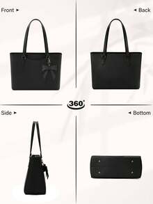 NEWHEY Tas Tangan Wanita dengan Tali Rantai, Tas Tote Kulit PU Kapasitas Besar, Tas Bahu, Cocok untuk Sekolah, Kerja, Belanja - MultiWarna - View 7