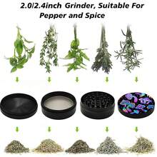 2.4英寸大号研磨器套装，带金属卷烟盘，适合万圣节等节日吸烟，卷烟盘套装，可用于吸食迷幻蘑菇，是馈赠亲朋好友的绝佳礼物。 - 黑色 - 查看 6