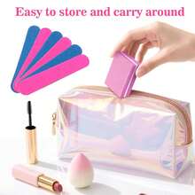 150pcs Cute Pink Nail File And Buffer Set, Includes 50pcs Mini Sponge Blocks + 100pcs Disposable Nail Files, Professional Manicure Tools Suitable For Beauty Salon And Home - Multicolor - View 5