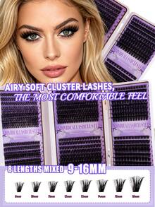 800-Piece D-Curl Voluminous Segmented False Eyelash Kit (Mixed 50D–150D Styles) - High-Capacity Beginner Set With Full Tool Kit For Soft, Natural Eye Looks And Versatile Styling Needs - Black - View 4