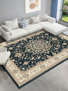 1pc Green Rug Persian Style Area Rug Living Room Bedroom Rug Plush Carpet Rug The Perfect Mother's Day Gift Soft And Skin Friendly Rug Floor Covering Room Decor Multiple Sizes Fluffy Carpet For Living Room Bedroom Suitable For All Seasons Washable - Teal Blue - View 1