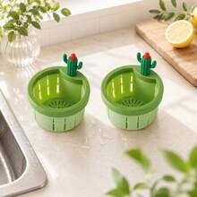 2PCS Universal Kitchen Sink Strainer, Cactus Design Drain Filter Basket With Fine Mesh, Prevents Clogging, Quick Drainage & Easy Clean, Durable ABS Kitchen Accessory - One Size Fits All - View 9