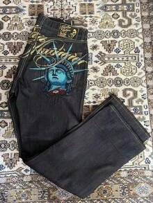 Wide Leg Jeans Skinny Fit Jeans 2025 New Free Muse Like Retro Old Washed Jeans Women's Brand Straight Trousers - 02 - View 2