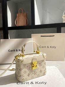 Carit & Koty 1pc Women's Handbag, PU Leather Crossbody Bag With Adjustable Shoulder Strap, Multiple Interior Compartments, Suitable For Daily Commute And Shopping - Multicolor - View 3