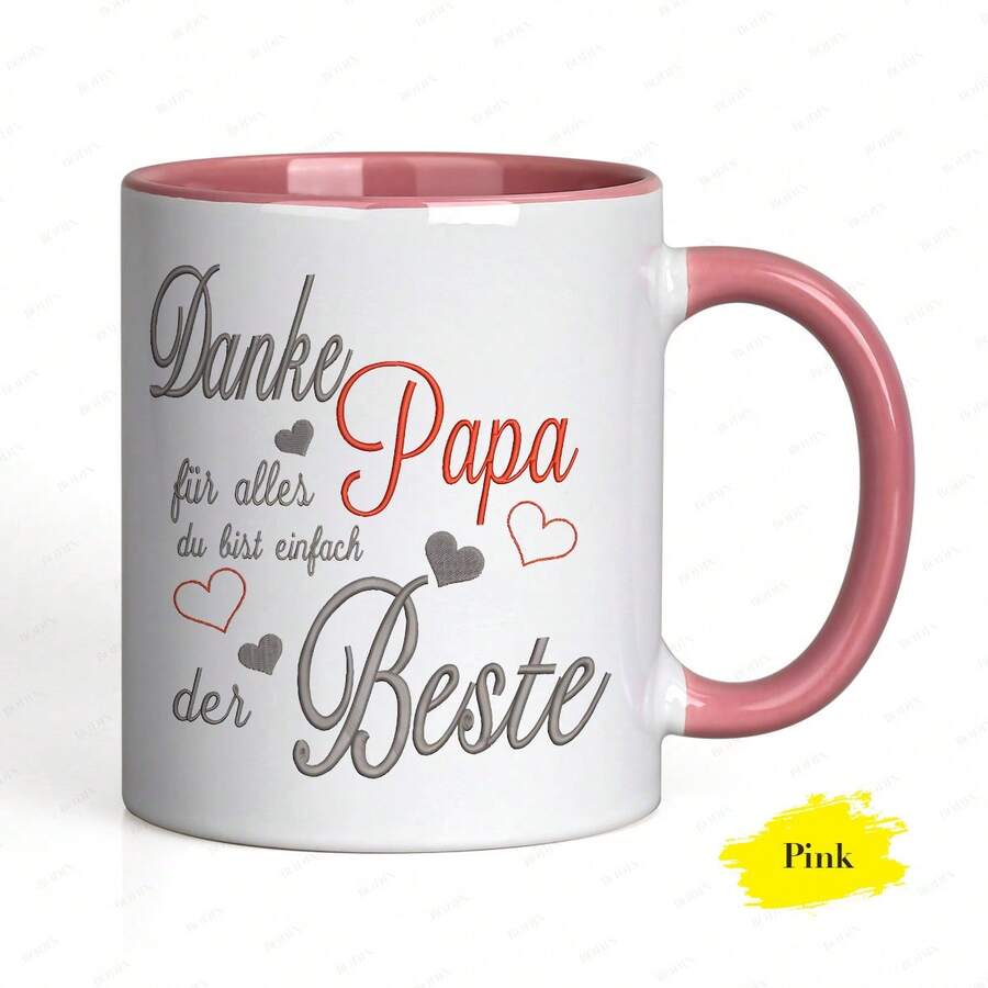[Envío en 24 horas dentro de México]Taza con doble impresión, 1 unidad, 11OZ, Cerámica, Taza de café, Taza de café con las palabras "Danke Papa Für Alles Du Bist Einfach Der Beste" en alemán, Apta para lavavajillas, Taza de café divertida, Regalo ideal para familiares/amigos/empleados, Regalos para días festivos/fiestas/cumpleaños, Adecuada para el Día del Padre. - 3 - Ver 1