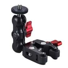 360° Rotating Camera Clip Mount Universal Dual Ball Head Magic Arm Phone DSLR Fill Light Stand - View 8