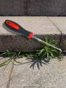1 pieza Gancho de deshierbe de metal resistente con dientes y cubierta protectora, herramienta de jardinería para eliminar eficazmente malezas, piedras y musgo. Herramienta de construcción duradera adecuada para el mantenimiento del césped, la limpieza de grietas en el pavimento y los espacios entre azulejos. Robusta y duradera - Versión actualizada - Ver 7