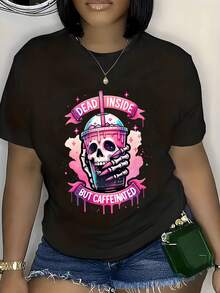 Women's T-Shirt For Spring And Summer - 黑色 - 查看 8