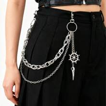 Halloween Gothic Dark Pointed Bird Head Ship Wheel Pants Chain, Personalized Hip-Hop Pants Accessory, Street Style Niche Accessory - A - View 1