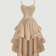 Women Midi Dresses - Khaki - View 1