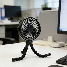 Mini USB Octopus Fan, Portable Tripod Stand Fan, 360° Rotatable Cooling Fan, Suitable For Outdoor Camping, Biking, Commuting And More - Black - View 2