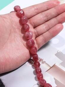 Contas de Ágata de Quartzo e Jade Oval Assimétrica Natural 8*12mm para Fabricação de Joias, Suprimentos DIY, Acessórios para Pulseira, Colar e Contas Espaçadoras - Multicolorido - Visão 8