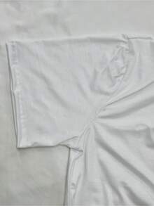 Motifs printaniers. 1 pièce. 100 % coton. T-shirt homme polyvalent à col rond, épaules tombantes et manches courtes imprimées. Haut d'été décontracté imprimé, grandes tailles. Polyvalent. Classique. - Blanc - Voir 4