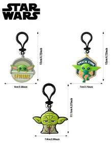 Monogram 1 pieza Llavero de PVC Star Wars, colgante de bolso de dibujos animados lindo, accesorio para llave de coche, colgante para bolso, decoración para mochila, regalo para fiesta de cumpleaños y colección de vacaciones - Verde Oscuro - Ver 2