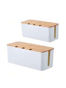 2/1pc Cable Management Box, Stable Placement Without Shifting, Protects Desk Surface From Scratches, Hides Power Strips While Providing Dual Protection - Multicolor - View 7