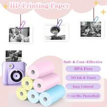 Bộ giấy in nhiệt màu pastel thẩm mỹ (Hồng, Xanh dương, Vàng), Giấy thay thế cao cấp HD cho máy in mini bỏ túi, lý tưởng cho việc ghi nhật ký sáng tạo, trang trí sổ lưu niệm DIY, in ảnh thẩm mỹ và ghi chú hàng ngày. - Xem 3