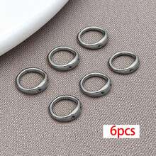 6pcs Stainless Steel Double Holes Connector Rings Round Wire Protectors And End Tips Closed Ring Connector For DIY Bracelet Necklace Jewelry Making Accessories - Multicolor - View 11