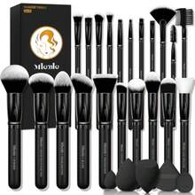 Makeup Brushes Set, Professional 26 Pcs Makeup Kit, Include Powder Foundation Concealers Blush Eye shadows Eyebrow 21 Pcs Makeup Brushes and 2 Powder Puff, 3 Makeup Sponge A01 - Negro - Ver 9