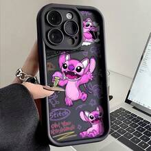Disney Protective Phone Case Compatible With Apple 17 Pro Max, 16, 15, 14 Max, 13, 12, 11, XS. Made Of Shock-Resistant TPU, Featuring A Playful Cartoon Character Design With A Beach Scene, Ice Cream, Balloons, And Cake. A Fun Style For Lovers Of Original Designs. Perfectly Fitting, Drop-Proof Cover, Ideal For Everyday Use. A Cheerful Theme For Happy Moments With Friends. Popular In Europe And America. - 黑色 - 查看 1