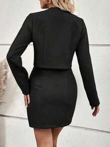 Women Midi Dresses - Black - View 2