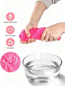 12pcs Reusable Makeup Remover Pads With Edge Design, Slouchy Washable Makeup Remover Pads, 6/3/1 Pcs Set - Multicolor - View 4