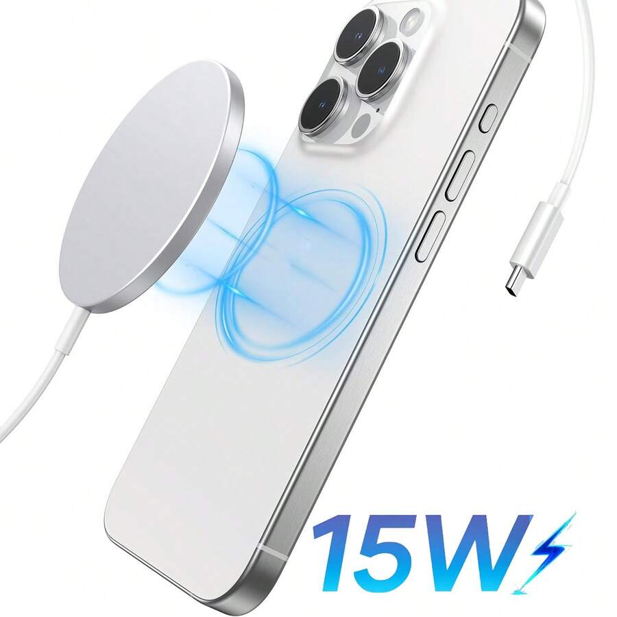 Almohadilla de carga inalámbrica magnética de 15W compatible con MagSafe 17 16 15 14 13 12 Pro Max Mini Soporte de carga inalámbrica rápida