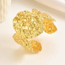1pc Fashionable Golden Lion Head Bracelet, Suitable For Daily Wear - Gold - View 6