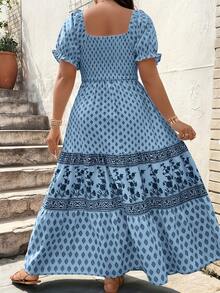 Plus Size - Plus Size - Women's Dress With Fitted Waist - Gray green - View 3