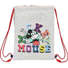 Safta Túi xách học sinh Disney Mickey Mouse Junior dáng suông, có dây rút, ngăn khóa kéo bên trong, khóa cài an toàn chống nghẹt thở - Miễn phí vận chuyển ✅ Giao hàng trong 24/48 giờ đến Tây Ban Nha lục địa - Chỉ một - Xem 2