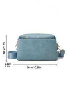 Bolso de hombro para mujer, bolso bandolera de correa ancha para mujer, bolso de hombro ligero, bolso de mano minimalista para uso diario, bolso bandolera minimalista para viajes, bolso de viaje casual elegante con correa ajustable, bolso de vacaciones, bolso de hombro diario - Azul - Ver 3