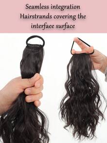 12inch Hair Ponytail Extensions Wig Wavy Curly Ponytail Hairpiece With Elastic Rubber Band Fluffy Wavy Ponytail For Women Wear - Multicolor - View 3