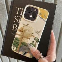 1pc TPU Material Soft Faith Sacred Sheep Pattern Phone Case Compatible With Iphone 17 Pro Max/17/16 Pro Max/15/13/12/11, S20 FE/A15/S24/A55, Note 11/Note 12/Note 13 Pro, Full Coverage Anti-Drop Soft Protective Phone Case - White - View 2