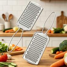 Stainless Steel Handheld Grater, Multi-Function Kitchen Vegetable Slicer, Suitable For Carrot, Potato, Cheese And Ginger, Vegetable Shredder Board, Shredding And Grating Tool - Silver - View 10