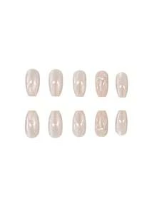 24pcs Medium Long Pink And White Gradient Disposable Fake Nails For Party, Dance, Daily Wear - Multicolor - View 3