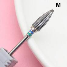 Easy Nail 1pc Tungsten Steel Drill Bits Large Spiral Trapezium Tapered Barrel Carbide Milling Cutter Nail Drill Bits Professional Nail Art Tools, Must Have - Multicolor - View 6