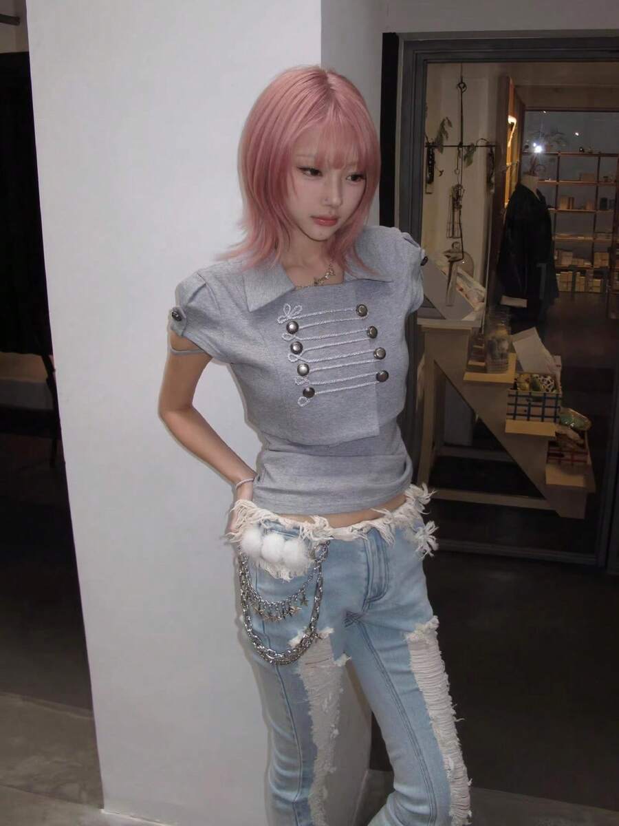 Women Tops - Grey - View 1