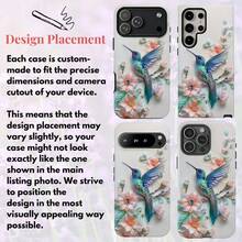 Envio em 24 horas da Alemanha. Capa para celular Apple 17 16e 15 com estampa floral de beija-flor, ideal para amantes de pássaros e com design de flores em tons pastel. 23 24 25 26 - textura fosca - Ver 6