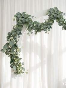 1pc Artificial Eucalyptus Branch Vine, White Flowers, Silver Leaf Eucalyptus Branch Vine With Baby's Breath, Artificial Greenery Vine, Suitable For Wedding, Party, Fireplace Mantel, Table Runner, Home Decor, Office Decor, Summer Decor - Green Extended Version - View 9