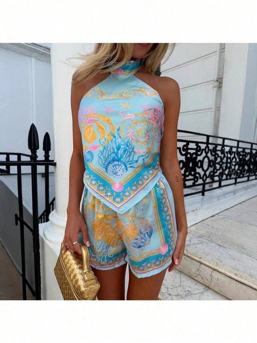 Women Two-Piece Outfits - Blue - View 1