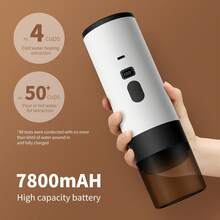Portable Espresso Coffee Maker, Car Coffee Pot With Heating Function, USB Charging, Capsule, LED Power Display, Easy To Clean, With Stand, Compact Size, Suitable For Travel, Camping, RV, Office And Outdoor Use - Multicolor - View 7