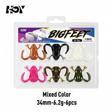 KINGDOM Big-Footed Floating Soft Frog Lure 34mm/43mm 6.2g/11g Bionic Big Feet Auto-Righting Design High-Elastic TPE Material For Bass Snakehead Freshwater Fishing Topwater Frog Bait Bass Fishing Lure - Multicolor - View 15